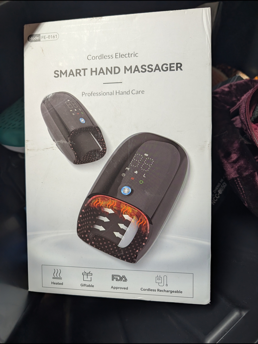 Amazon Essentials Black Cordless Electric Smart Hand Massager